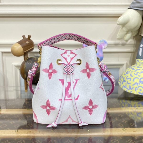 Replica Louis Vuitton Neonoe Bb White Pink - 1:1 premium replica handbag