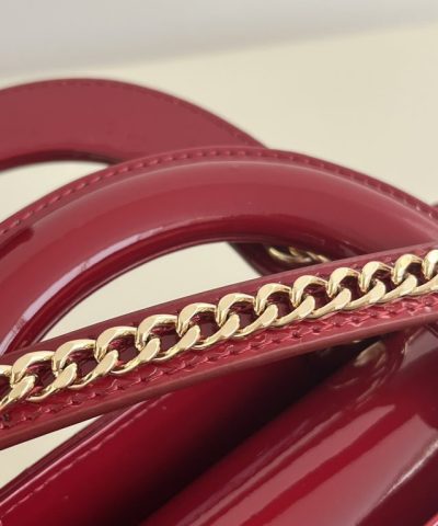 Fake Lady Dior Mini Red Patent - high-end replica designer purse