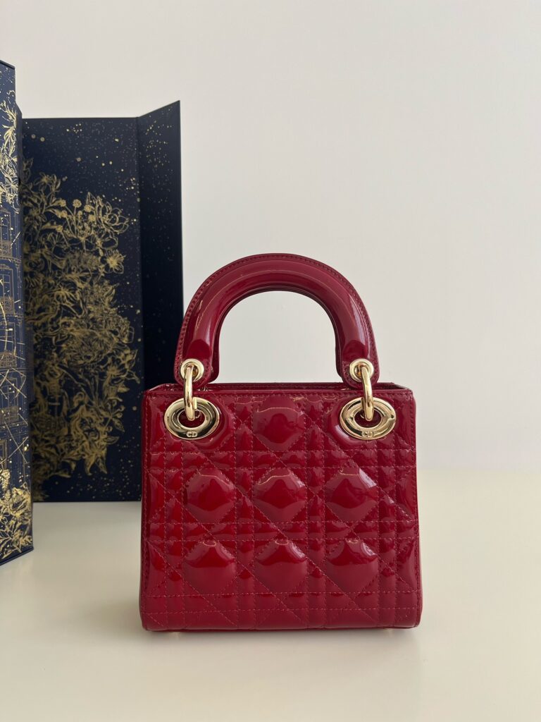 Lady Dior Mini Red Patent - Image 8