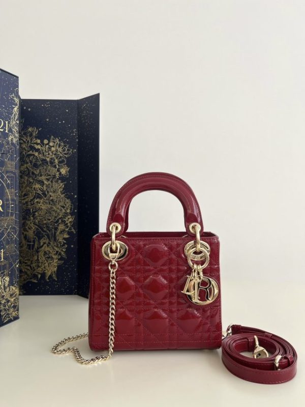 Replica Lady Dior Mini Red Patent - affordable designer bags