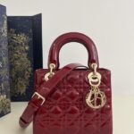 Replica Lady Dior Patent Red - birinci sınıf lüks çanta taklidi