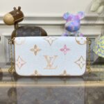 Replica Louis Vuitton Felicie Pochette White Apricot - top-grade luxury bag dupe