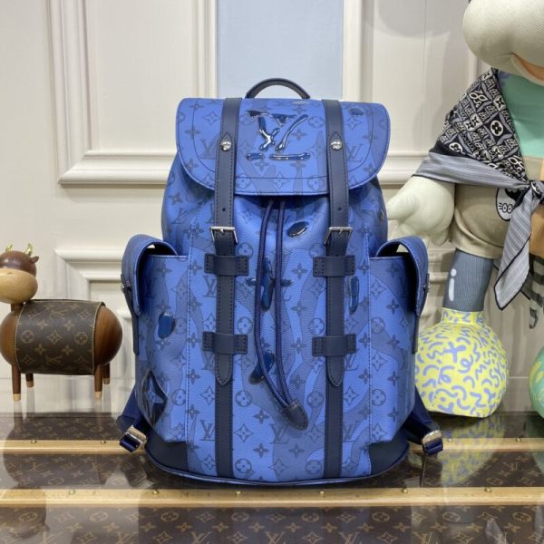 Réplica da Mochila Louis Vuitton Christopher Azul 2 - Réplica premium 1:1