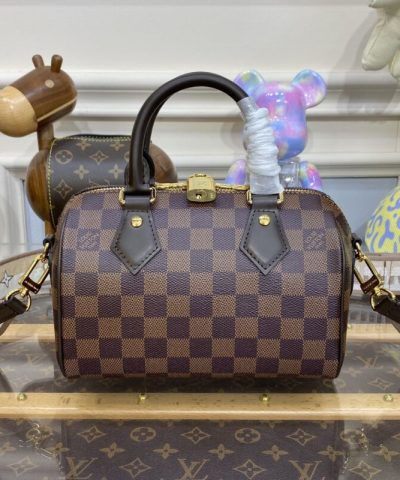 Fake Louis Vuitton Speedy Bandouliere 20 Brown Grid - designer handbag clone