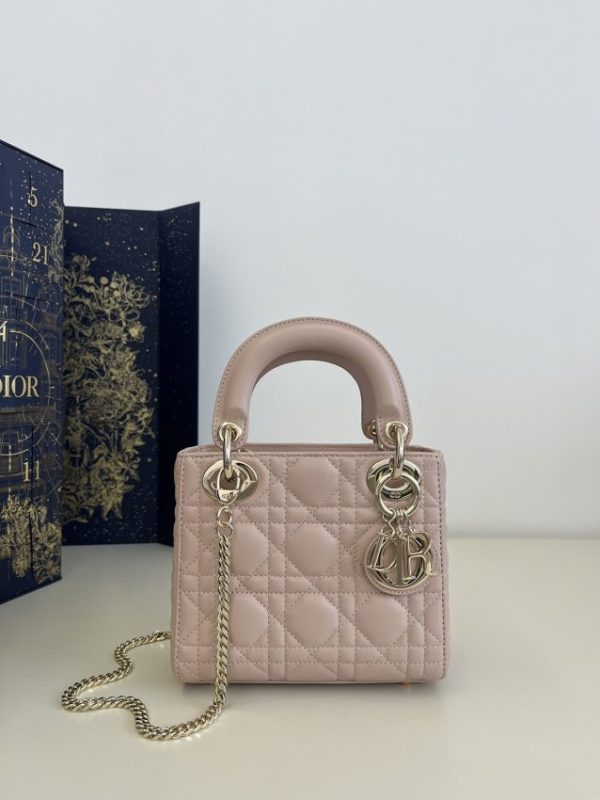 Fake Lady Dior Mini Pale Pink - premium superclone handbag