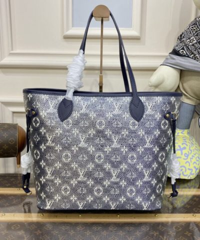 Fake Louis Vuitton Neverfull MM Denim Blue - 1:1 premium replica handbag