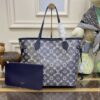 Fake Louis Vuitton Neverfull MM Denim Blue - affordable luxury replica bag