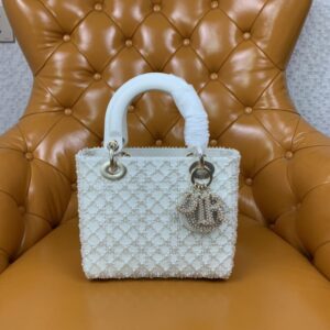 Replica Lady Dior White Pearl - best quality fake designer bag