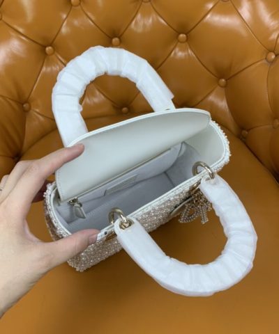 Replica Lady Dior White Pearl - 1:1 premium replica handbag