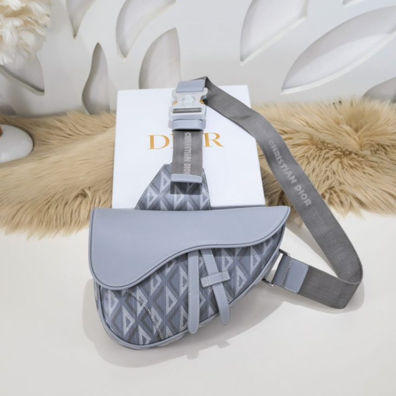 Replica Dior Saddle Bag Diamong Grey - designer handbag clone