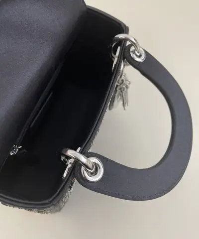 Replica Lady Dior Mini Satin Black - top-grade luxury bag dupe
