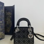 Replica Lady Dior Mini Satin Black - 1:1 premium replica handtas
