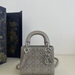 Replica Lady Dior Mini Satin Grey