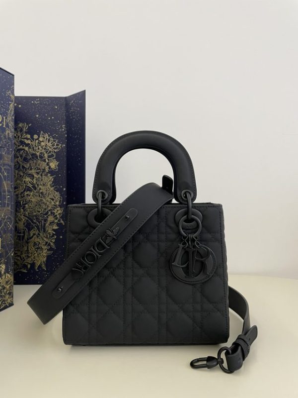 Replica Lady Dior Matte Black ABC - affordable designer bags