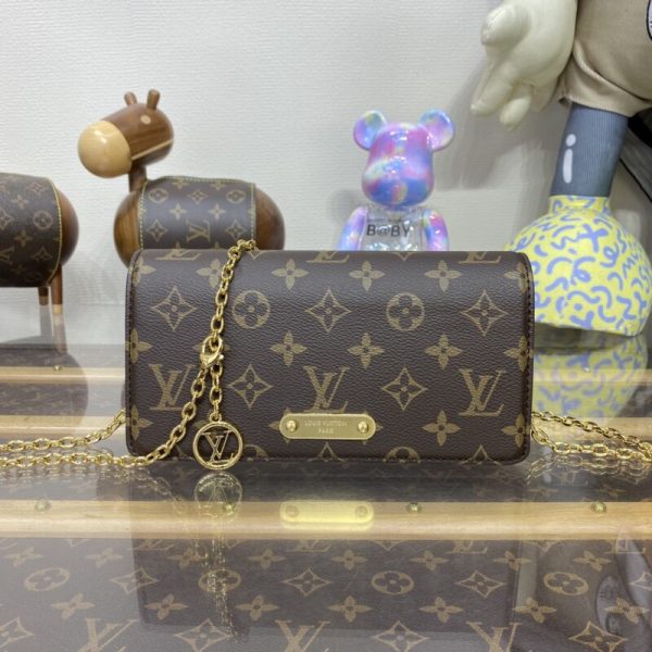 Replica Louis Vuitton Wallet On Chain Lily Brown - high-end replica designer purse