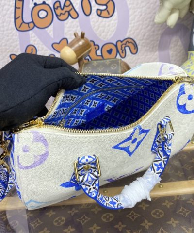 Fake Louis Vuitton Speedy Bandouliere 25 Blue - elite factory replica handbag