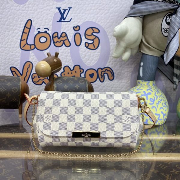 Replica Louis Vuitton Favorite White Grid - 1:1 premium replica handbag