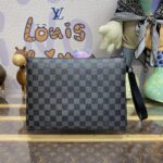 Replica Louis Vuitton Takeoff Pouch Black Grid - premium superclone handbag