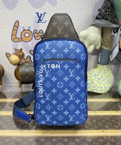 Replica Louis Vuitton Avenue Slingbag Blue - ultra-realistic fake purse