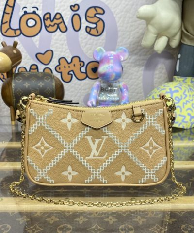 Fake Louis Vuitton Easy Pouch Apricot - 1:1 premium replica handbag