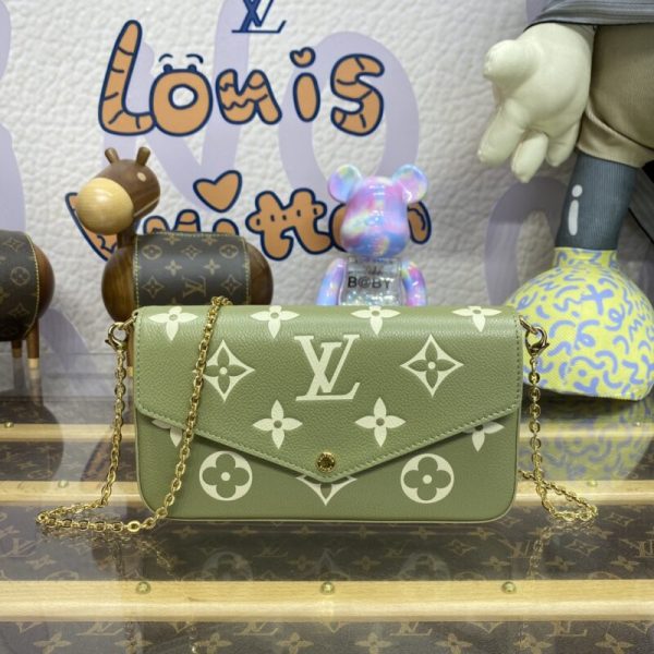 Replica Louis Vuitton Félicie Pochette Green - high-end replica designer purse