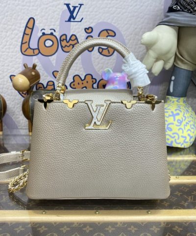 Replica Loius Vuitton Capucines Golden Grey - high-end replica designer purse