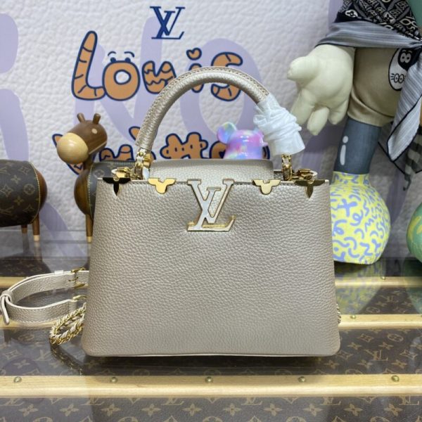 Replica Loius Vuitton Capucines Golden Grey - high-end replica designer purse