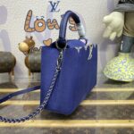 Replica Loius Vuitton Capucines Blue Velvet - 1:1 premium replica handbag
