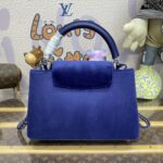 Replica Loius Vuitton Capucines Blue Velvet - high-quality designer bag dupe