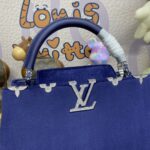 Replica Loius Vuitton Capucines Blue Velvet