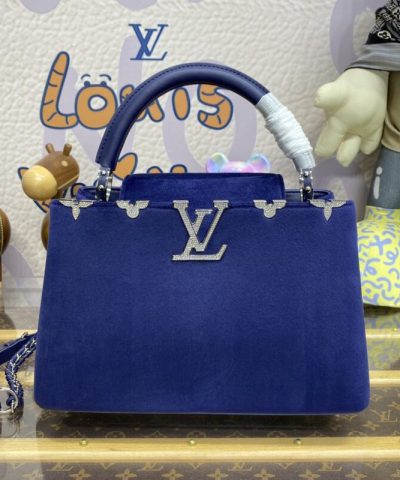 Fake Loius Vuitton Capucines Blue Velvet - ultra-realistic fake purse