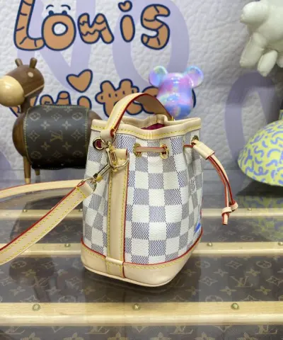 Fake Louis Vuitton Nano Noe White Grid - high-quality designer bag dupe