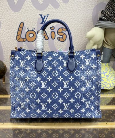Replica LV Onthego Blue Denim - ultra-realistic fake purse