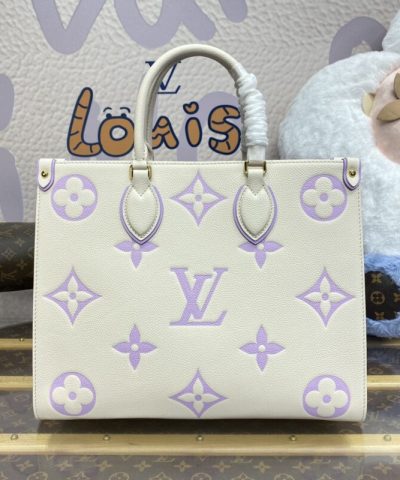 Fake LV Onthego White Purple - best quality fake designer bag