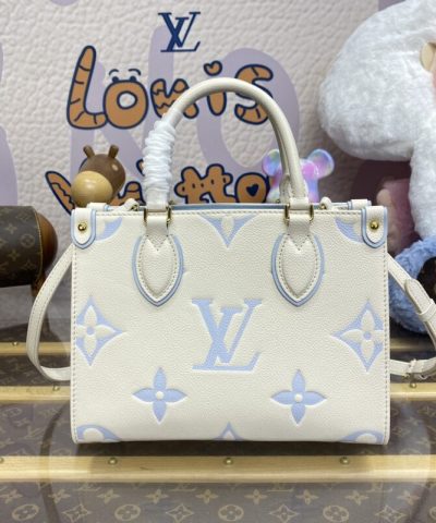 Fake LV Onthego PM Light Blue - elite factory replica handbag