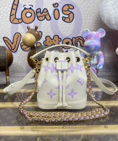 Replica Louis Vuitton Nano Noe White Purple - best quality fake designer bag