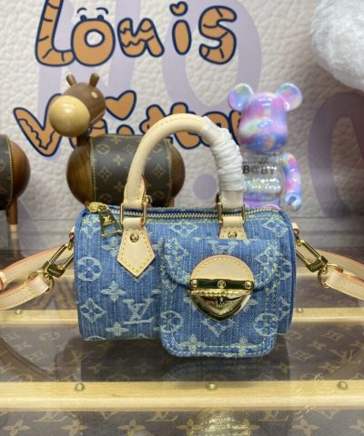 Fake Louis Vuitton Speedy Nano Denim New - high-end replica designer purse