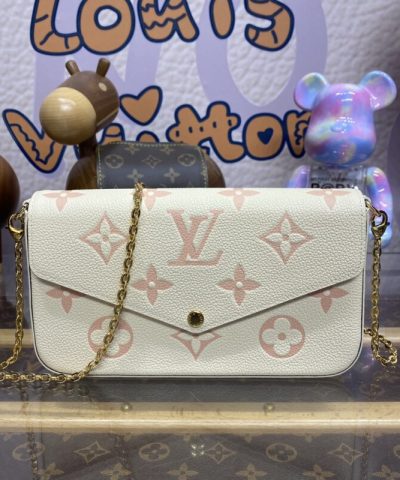 Replica Louis Vuitton Félicie Pochette White Pink - best quality fake designer bag