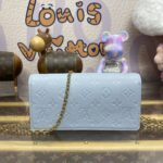 Replica Louis Vuitton Wallet On Chain Lily Sky Blue - 1:1 premium replica handbag