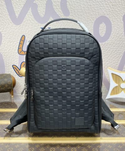Replica Louis Vuitton Avenue Backpack Black Grid - top-grade luxury bag dupe