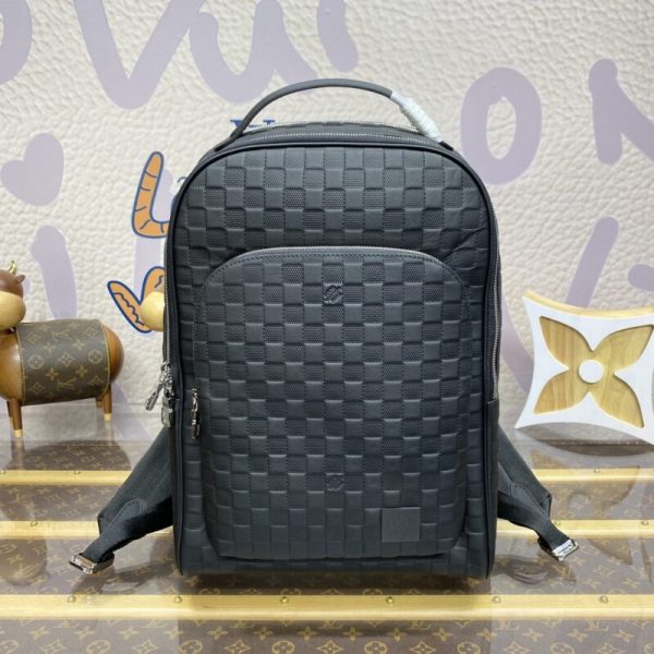 Replica Louis Vuitton Avenue Backpack Black Grid - top-grade luxury bag dupe