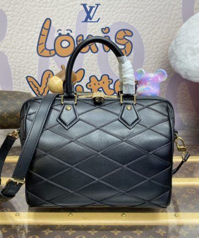 Replica Louis Vuitton Speedy Bandouliere 25 Full Black - ultra-realistic fake purse