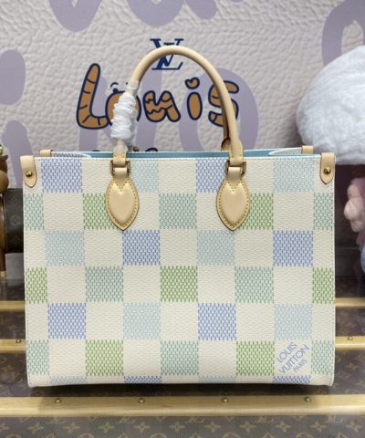 Fake LV Onthego Green Grid - affordable luxury replica bag