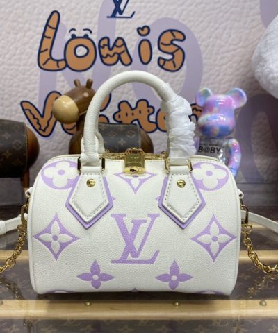 Replica Louis Vuitton Speedy Bandouliere 20 White Purple - high-quality designer bag dupe