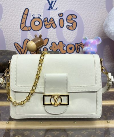 Replica Louis Vuitton Dauphine MM White - high-end replica designer purse