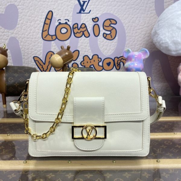 Replica Louis Vuitton Dauphine MM White - high-end replica designer purse
