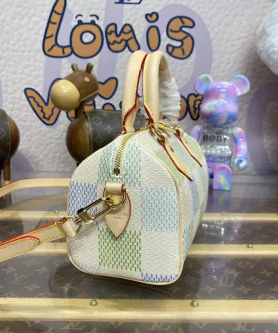 Replica Louis Vuitton Speedy Bandouliere 20 Green Grid - best quality fake designer bag