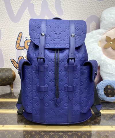 Fake Louis Vuitton Christopher Backpack Blue - high-end replica designer purse