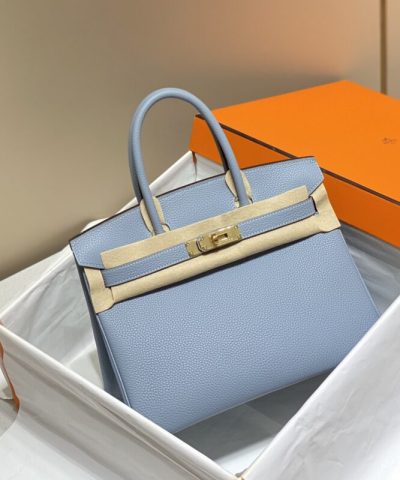 Replica Hermès Birkin Linen Blue - best quality fake designer bag