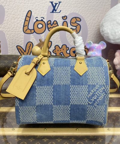 Fake Louis Vuitton Speedy Bandouliere 25 Denim - designer handbag clone